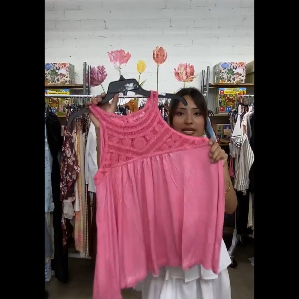 POL Pink Embellished Sleeveless Tank Top